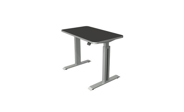 Kerkmann sta-/zittafel B 1000 x D 600 mm, zilver, elektrisch in hoogte verstelbaar van 740 - 1230 mm, antraciet/zilver, 10175413