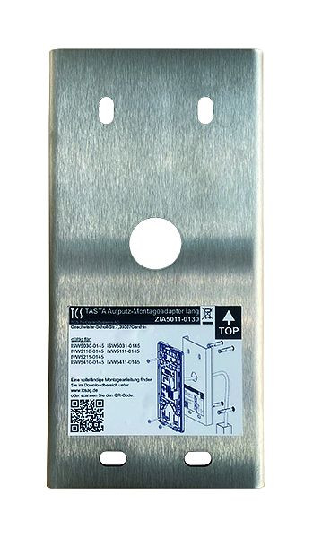 TCS TASTA opbouwadapter voor ISW503x-0145, IVW5211-0145, IVW511x-0145, IVW541x-0145, voor plaatsing op kabelgoten, RVS, ZIA5011-0130
