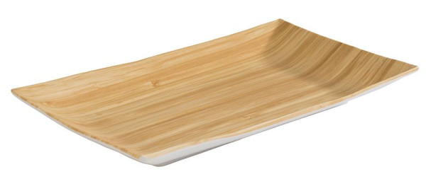 APS dienblad -BAMBOE-, 24,5 x 15,5 cm, hoogte: 3 cm, melamine, binnenkant: bamboelook, buitenkant: wit, 84807