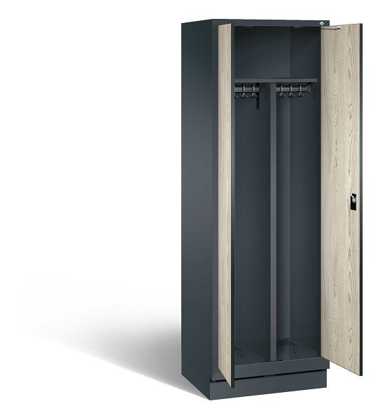 C+P zwart wit kastje Evolo, H1800xB610xD500mm, kleur: antracietgrijs / decor Sen ash, 48022-20 S10344