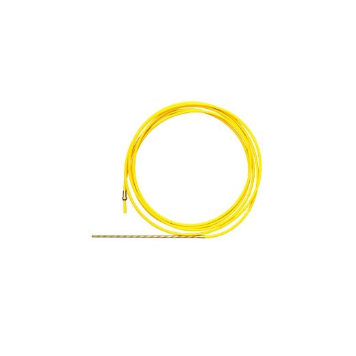ELMAG PTFE-kern 3,5 m 'geel', voor aluminium, RVS en Mig-soldeerdraad Ø 1,2 - 1,6 mm, met geleidingsspiraal, bevestigingsnippel & O-ring, 54465