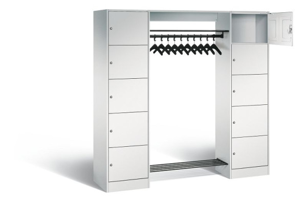 C+P open garderobe serie 8070, H1950xB1870xD480mm, kleur: lichtgrijs, 82710-00 S10000