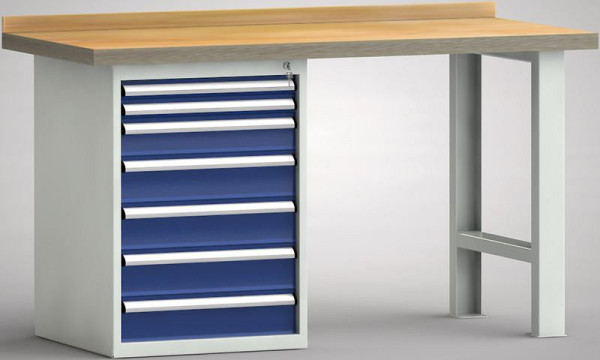 KLW standaard werkbank - 1500 x 700 x 840 mm L x D x H, WS515N-1500M40-E7024