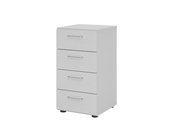 Hammerbacher ladekast 2OH, 4 laden 924S4 BS, romp: grijs / voorkant: grijs, 40x41,7x74,8 cm (BxDxH), 4 laden, metalen handgreep BS, V924S4/5/5/BS