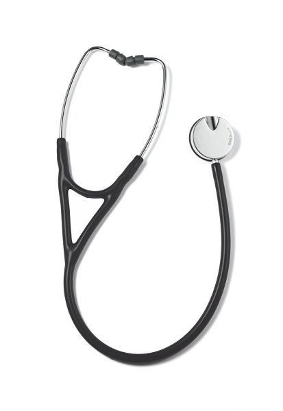 ERKA stethoscoop voor volwassenen met zachte oorstukjes, membraanzijde (dubbelmembraan), tweekanaalsslang Classic, kleur: donkergrijs, 570.00005