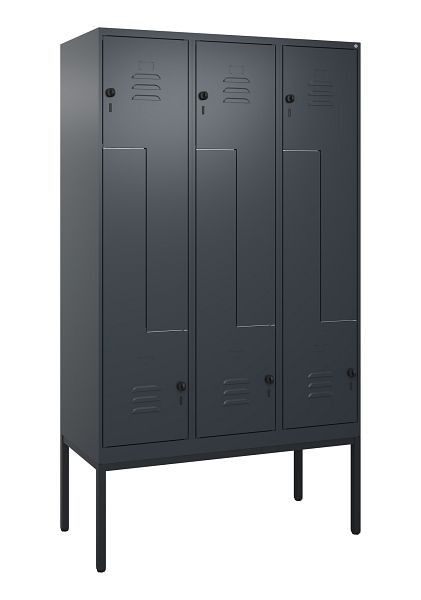 C+P Z-Spind Classic PLUS, Gestell, 6 Abteile, 2120x1200x500mm, 7016/7016, Drehriegel, 0800337-326 S10012
