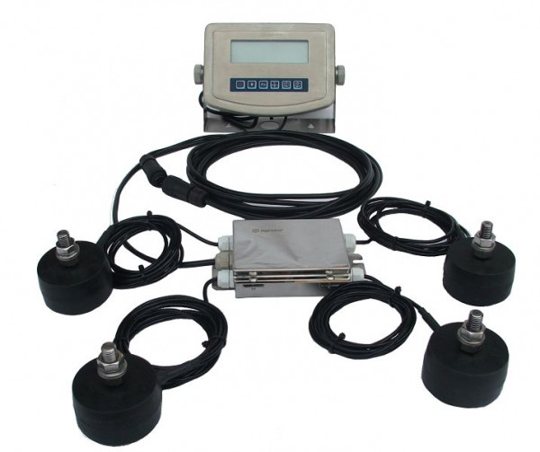 Agreto weegschaalset met weegpoten tot 4.000 kg, weegindicator HD1, AGW01-4X1S