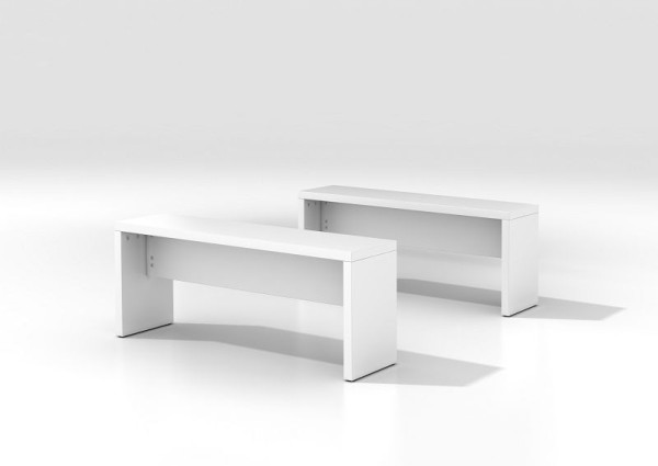Hammerbacher set van 2 bistrobanken 118x34x45cm (BxDxH) wit, bijzonder lichte spaanplaat, 38 mm dik, VMB118/W