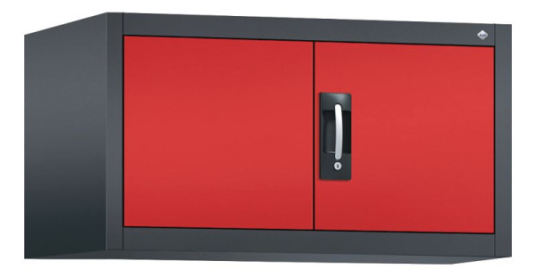 C+P opbouwkast Acurado, H500xW930xD600mm, kleur: zwartgrijs / vuurrood, verzonken handgreep, 9294-000 S10021