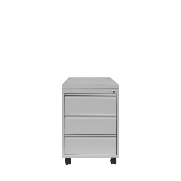 Lüllmann ClassiX rolcontainer frontgreeplijst 3 laden, 626 x 400 x 590 mm, lichtgrijs, X-505150