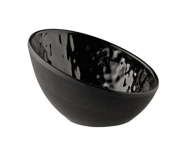 APS schaal, rond -TAO-, 10,5 x 10 cm, hoogte: 6,5 / 3 cm, melamine, zwart, steenlook, 0,07 liter, 83649