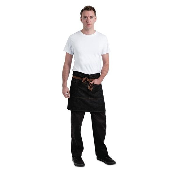Chef Works Urban Memphis half bistroschort zwart, B587