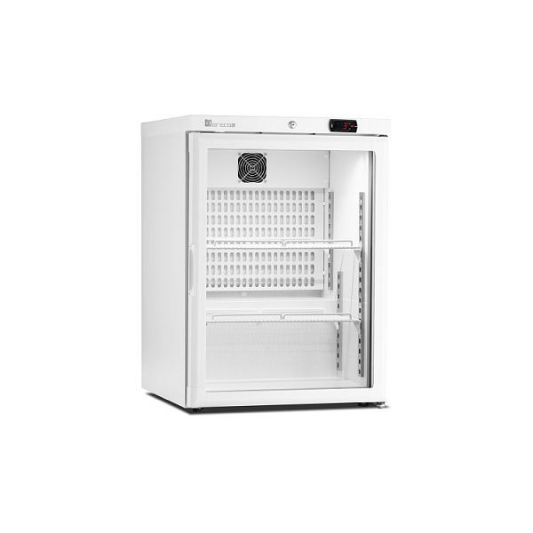 Marecos koelkast met glazen deur in wit staal 150 serie statisch gekoeld met ventilator, 221.123