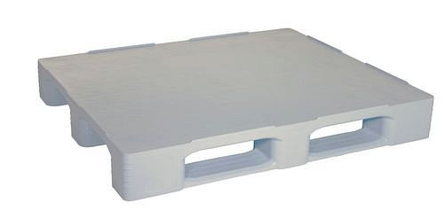 DENIOS hygiënepallet, gemaakt van nieuw HDPE-materiaal, 1008 x 1210 x 165 mm, 3 lopers, met rand, VE 5 stuks, 312662
