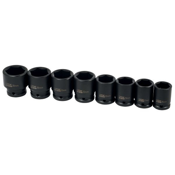 ELMAG krachtdoppenset 3/4', 8-delig, SW 26, 27, 29, 30, 32, 35, 36, 38 m, min. metalen doos, 42901