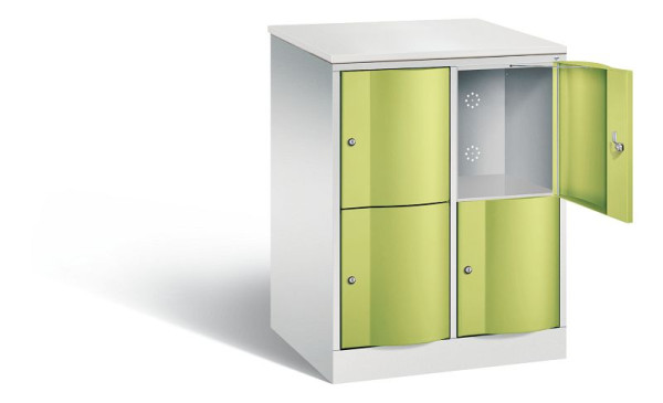 C+P XL lockerkast Resisto, H1077xB772xD640mm, kleur: lichtgrijs / virid groen, 8472-273 S10041