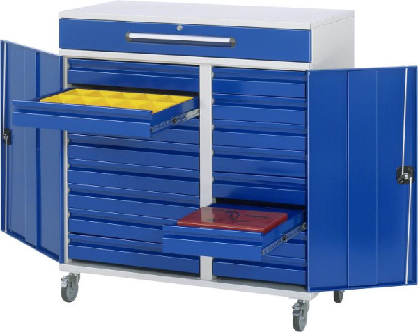 RAU zijkast sta bureau - model 34, B1100xD520xH1185mm, inclusief set wielen, middensteun voor het verdelen van de inbouwbreedte, 07-1100T-M34F.11