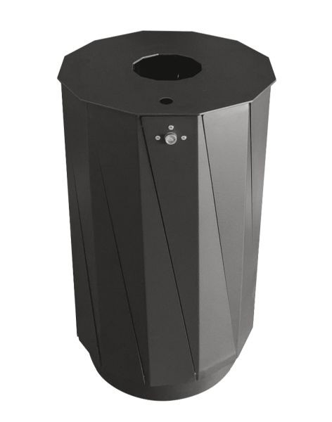 Renner staande afvalbak ca. 60 L, inclusief asbak met stevige dekselschijf, thermisch verzinkt en gepoedercoat, antracietgrijs, 7007-35PB 7016