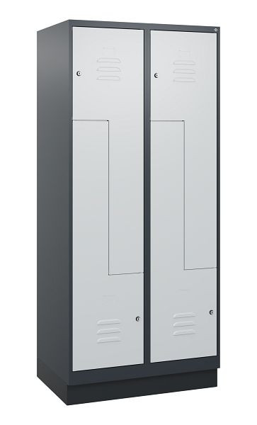 C+P Z-Spind Classic PLUS, Sockel, 4 Abteile, 1800x800x500mm, 7016/7035, Zylinderschlösser, 0800237-224 S10028