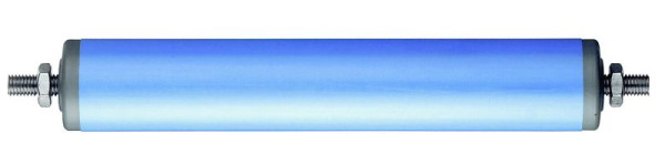 BS rollen steunrol kunststof buis blauw 50x2,8, lager met kogel en labyrintafdichting, asvariant: F10, inbouwlengte 406, aslengte 426, S51-F10-406-426