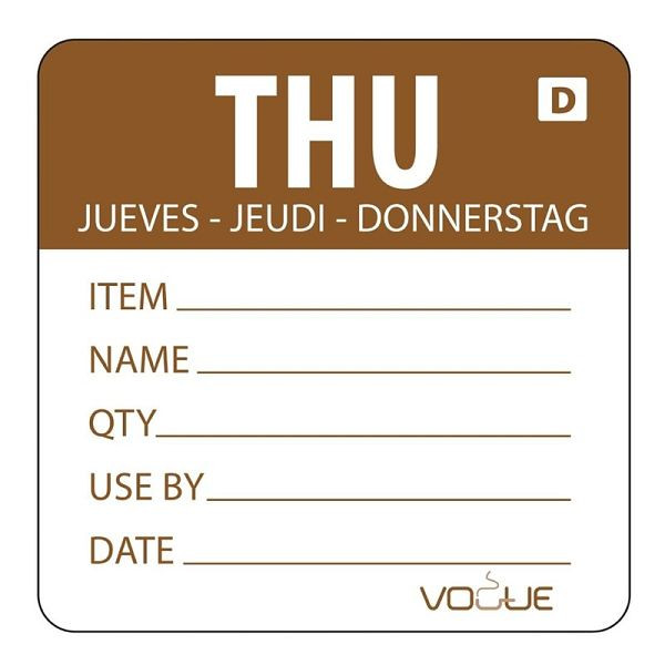 Vogue verwijderbare labels Thursday bruin, VE: 500 stuks, GH354