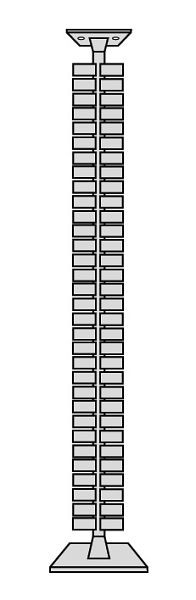 Kerkmann verticale kabelgeleider, naar wens in te korten, vorm 4, H 1250 mm, zilver, 11300014