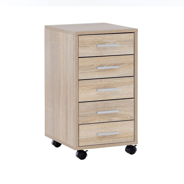 Wohnling LISA Sonoma rolcontainer 33 x 63 x 38 cm hout, WL5.272