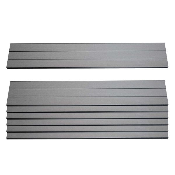 Mendler set van 7 lamellen voor WPC inkijkbescherming Sarthe, planken windscherm, ca. 1m2, 90cm, grijs, 76237+76240