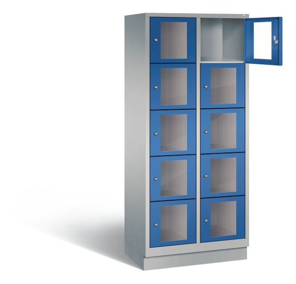 C+P lockerkast Classic, H1800xW810xD500mm, kleur: wit aluminium / gentiaanblauw, 8020A225 S10011