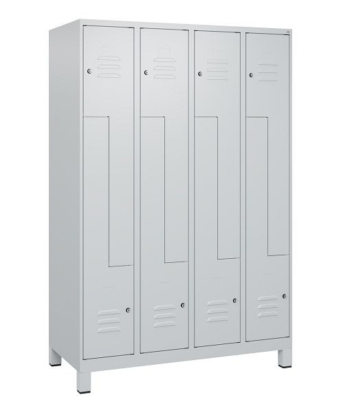 C+P Z-Spind Classic PLUS, voeten, 8 vakken, 1800x1200x500mm, 7035/7035, cilindersloten, 0800137-408 S10024