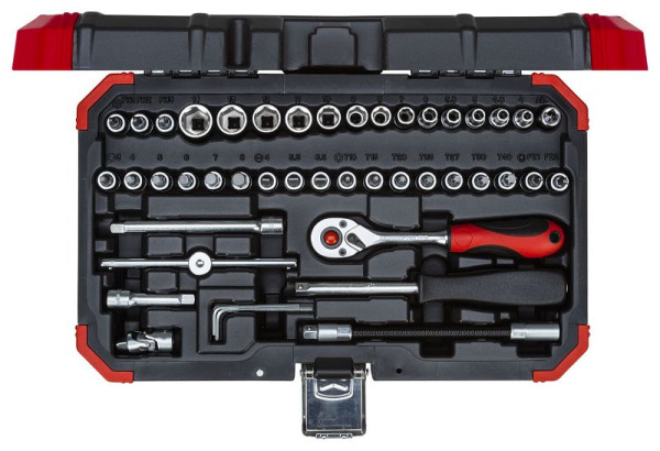 GEDORE rode dopsleutelset 1/4 SW4-14mm 46-delig, 3300052