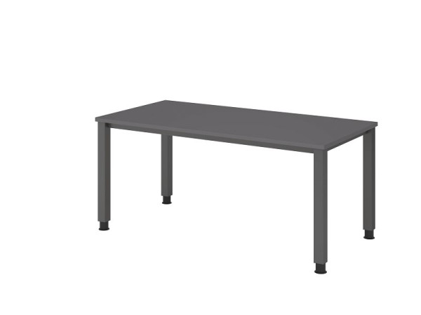 Hammerbacher bureau 4-poots vierkant 160x80cm grafiet, rechthoekige vorm, VQS16/G/G
