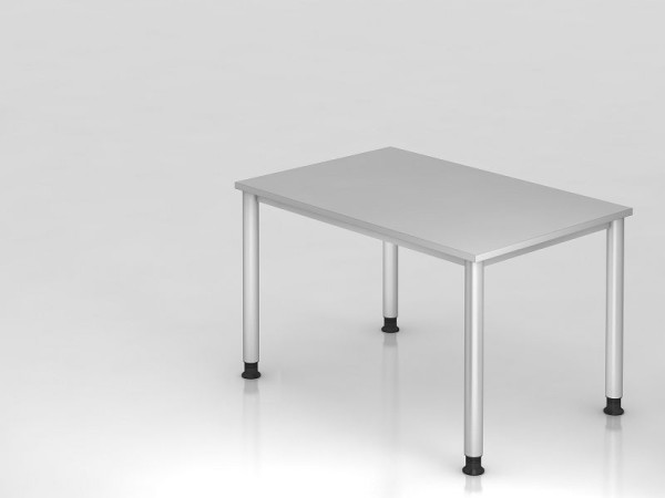 Hammerbacher bureau 4 voet rond 120x80cm grijs/zilver, rechthoekige vorm, VHS12/5/S