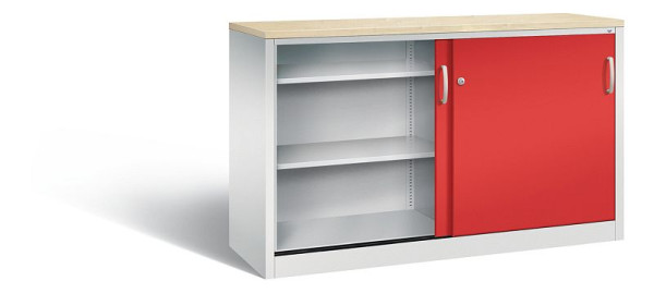 C+P dressoir met schuifdeuren Acurado, H1000xB1600xD500mm, kleur: lichtgrijs / vuurrood, beugelgreep, 2156-00 S10148