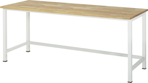 RAU werktafel serie 900, massief beuken plaat, 2000x825x800 mm, 03-900-1-B25-20.12