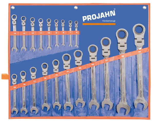 Projahn GearTech sleutelset, oprolbaar etui 20-delig, flexibel, 3502