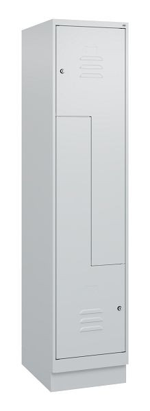 C+P Z-Spind Classic PLUS, Sockel, 2 Abteile, 1800x400x500mm, 7035/7035, Zylinderschlösser, 0800237-122 S10024