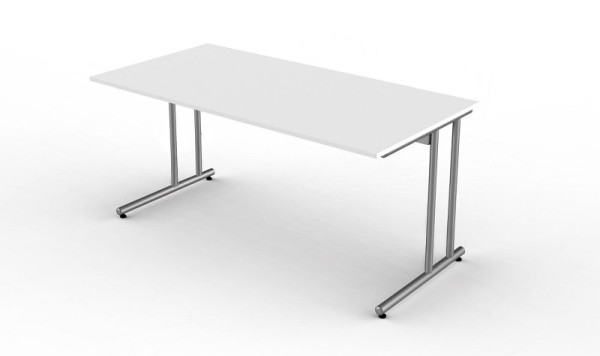 Kerkmann bureau met C-pootframe, Start Up, B 1600 mm x D 800 mm x H 750 mm, kleur: wit, 11434010