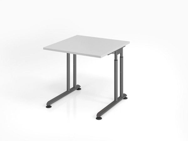 Hammerbacher bureau ZS08, 80 x 80 cm, blad: grijs, 25 mm dik, ABS dikke rand, rechthoekige vorm, grafiet, VZS08/5/G
