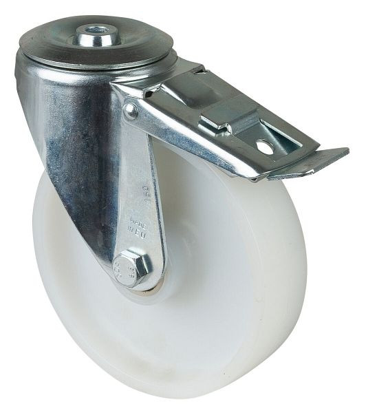 BS rollen transportrol met rem, breedte 40 mm, Ø150 mm, tot 150 kg, loopvlak/wiellichaam kunststof, rollager, L121.B10.150