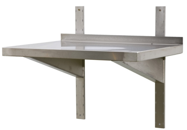 A&S Gastro RVS wandplank met opstand, diepte 500 mm, AISI 304, 500 x 500 x 40 mm, WBD055