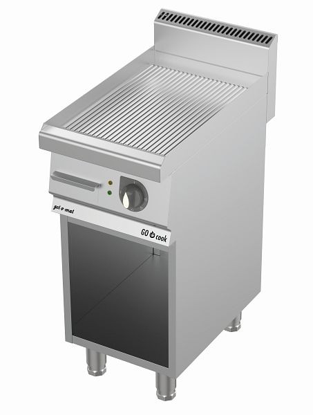 gel-o-mat elektrische grillplaat, gegroefd roestvrij staal, GO Cook 700, 400 mm, GG4070E