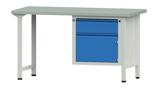 ANKE werkbanken Combinatie werkbank, model 701 E, 1500 x 700 x 840 mm, RAL 7035/5012, ZBP 40 mm, 510.506