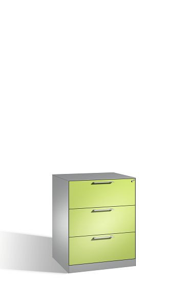 C+P hangarchiefkast Asisto, H1010xB800xD600mm, kleur: wit aluminium / virid groen, beugelgreep, 146243-312 S10179