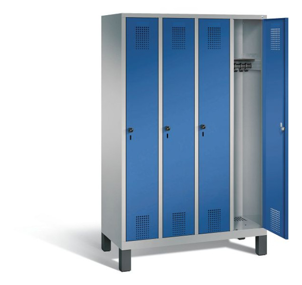 C+P garderobe Evolo, H1850xW1190xD500mm, kleur: wit aluminium / gentiaanblauw, 48010-40 S10695