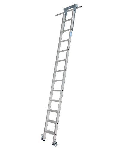 Krause trapladder, aluminium, verrijdbaar, met railsysteem, 12 treden, 257507