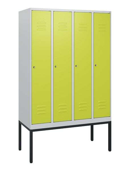 C+P Umkleidespind Classic PLUS, Gestell, 4 Abteile, 1950x1200x500mm, 7035/0024, Zylinderschlösser, 0800305-40 S10025