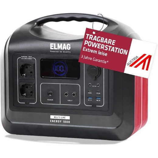 ELMAG draagbare krachtcentrale ENERGY 1800, 1800W, LiFEPO4-batterij met 1480Wh, 52903