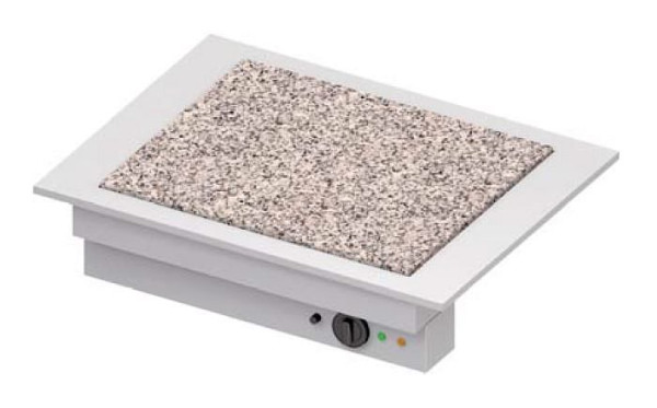 Stalgast kookplaat "Drop-In" van graniet 2xGN 1/1 830x620x270 mm RVS deksel, DI08107