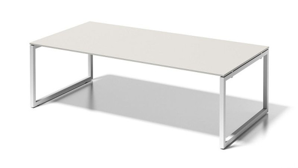 Bisley Cito directiewerkplek/vergadertafel, 730 mm vaste hoogte O-frame, H 19 x B 2400 x D 1200 mm, grijswit/verkeerswit, DOF2412GW396